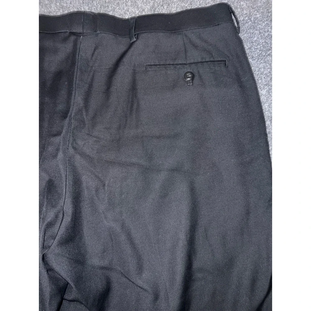 Stafford Super Pant Mens 38x29 Black Dress Pants Polyester Viscose Trousers